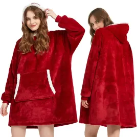 ciepla-bluza-koc-oversize-gruba-kocobluza-czerwona-z-kapturem-uniwersalny