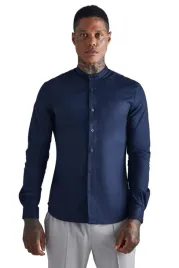 boohooman-meska-koszula-casual-granatowa-z-kolnierzykiem-m-z3a