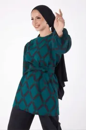 dluga-bluza-damska-z-paskiem-wzor-kratka-z-dlugim-rekawem-42-5ga
