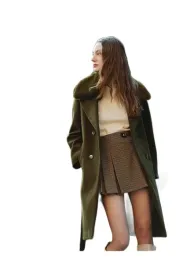 koton-plaszcz-damski-klasyczny-z-futerkiem-khaki-do-kolan-42-5fa