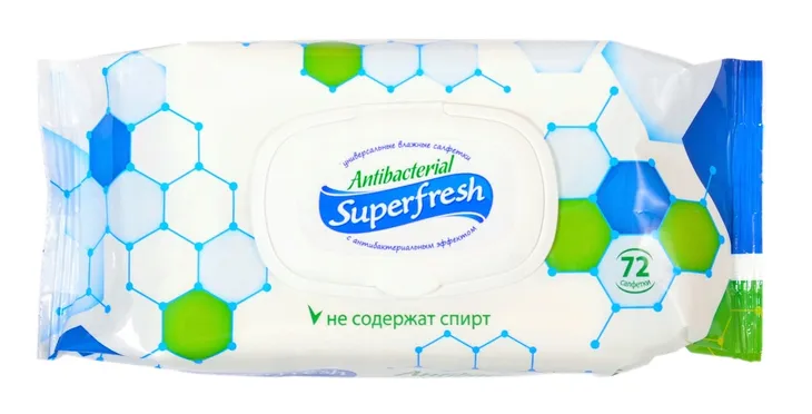 SuperFresh chusteczki nawilżane antybakteryjne Flip top 72 szt