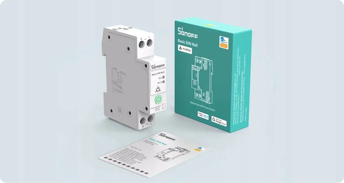 przelacznik-wifi-na-szyne-din-sonoff-basic-32a-matter-basic-1gsp-stan-nowy
