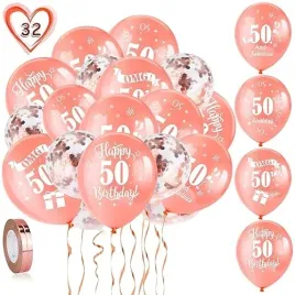 balony-na-50-urodziny-zestaw-30-szt-rozowe-zloto-konfetti