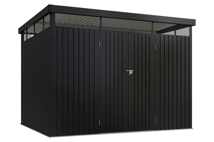 DOMEK NARZĘDZIOWY OGRODOWY METALOWY schowek szopa KOPENHAGA GREY 3 x 2,5 m