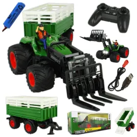 traktor-zdalnie-sterowany-ruchomy-widlak-do-siana-oswietlenie-przyczepa