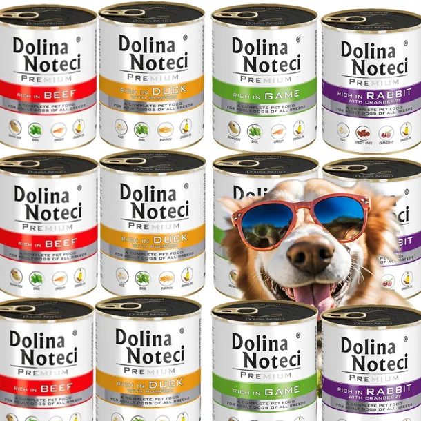 DOLINA NOTECI PREMIUM MIX SMAKÓW KARMA MOKRA PSA PSÓW 800g x 12 SZTUK