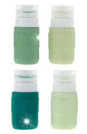 zestaw-czterech-silikonowych-butelek-pojemnikow-podroznych-60ml-zielone