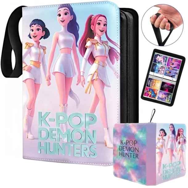 ALBUM NA KARTY K-POP DEMON HUNTERS DUŻY SEGREGATOR KLASER NA 400 KART KPOP RUMI MIRA ZOEY