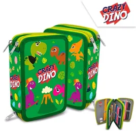 piekny-potrojny-rozkladany-piornik-z-wyposazeniem-crazy-dino-dinozaur