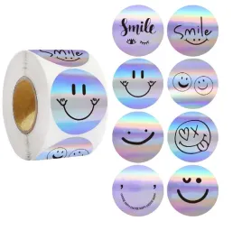 naklejki-smile-srebrne-holograficzne-etykieta-dekoracyjna-500-szt