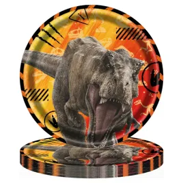 talerzyki-jednorazowe-dinozaur-jurrasic-urodziny-papierowe-duze-23-cm-8-szt