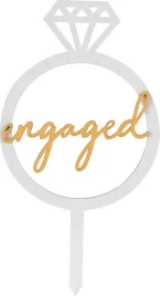 topper-na-tort-engaged-zareczyny-zloty-gold-pierscionek-dekoracja