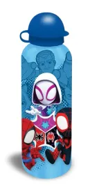 butelka-aluminiowa-bidon-korek-niekapek-spidey-niebieska