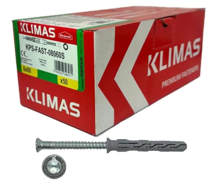 Kołki ramowe stożkowe Wkręt-Met KPS-FAST-08060S 8X60 mm KLIMAS