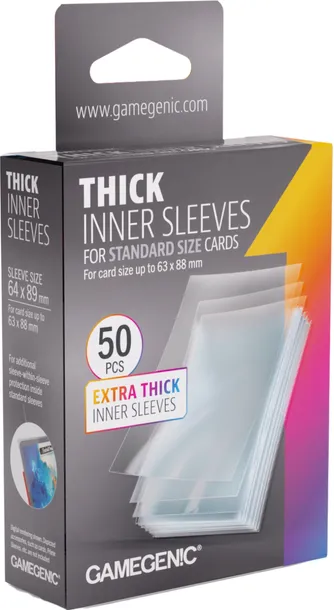 50 koszulek na karty Gamegenic: Thick Inner Standard Sleeves (64x89 mm)