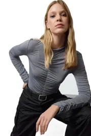 trendyol-body-damskie-szare-z-marszczeniami-z-dlugim-rekawem-m-5ea