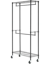 regulowany-wieszak-na-ubrania-dwa-drazki-stojak-na-kolkach-91x35x183-cm