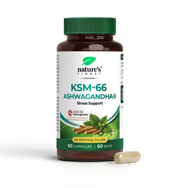 KSM-66 Ashwagandha Kapsułki - ekstrakt 300 mg, 5% witanolidów, wegańskie