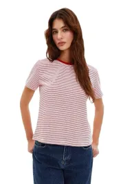 trendyol-damski-t-shirt-w-paski-z-okraglym-dekoltem-czerwony-m-5ea