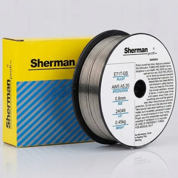Drut spawalniczy BEZ GAZU samoosłonowy Sherman KING-S 0,8 mm 0,45 kg FLUX