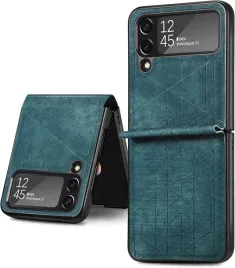 coque-etui-skorzane-do-samsung-galaxy-z-flip-4-5g-zielone