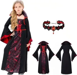 kostium-wampirzyca-105-110-cm-sukienka-halloween-naszyjnik-stroj-przebranie