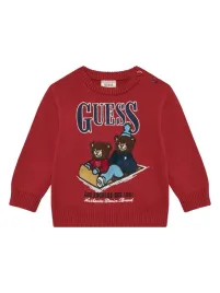 guess-dzieciecy-sweterek-z-haftem-misiow-w-kolorze-czerwonym-64-70-gla