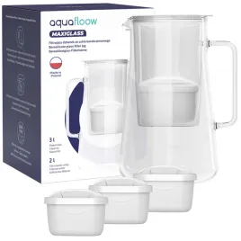 dzbanek-filtrujacy-szklany-aquafloow-maxiglass-3l-bialy-4x-filtr