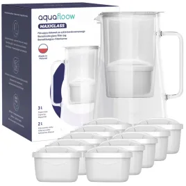 dzbanek-filtrujacy-szklany-aquafloow-maxiglass-3l-bialy-11x-filtr-maxi