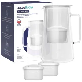 dzbanek-filtrujacy-szklany-aquafloow-maxiglass-3l-bialy-3x-filtr