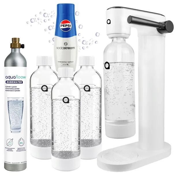 SATURATOR DO GAZOWANIA WODY 3 BUTELKI 0,8L NABÓJ CO2 SYROP SODASTREAM PEPSI