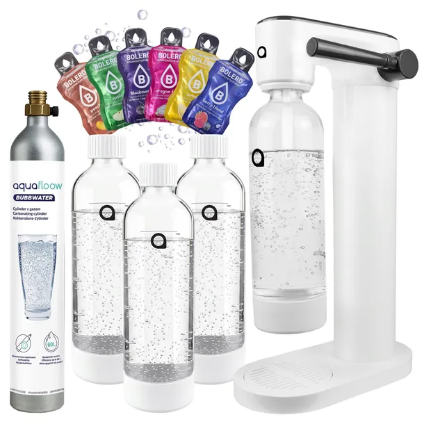 SATURATOR DO WODY GAZOWANEJ AQUAFLOOW BUTLA CO2 3X BUTELKA NA WODĘ + BOLERO
