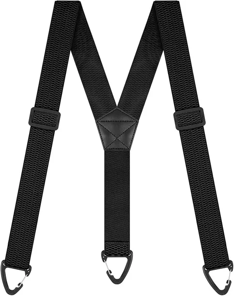 SZELKI MĘSKIE REGULOWANE TYPU Y 3,8 CM MOCNE KLIPSY CZARNE
