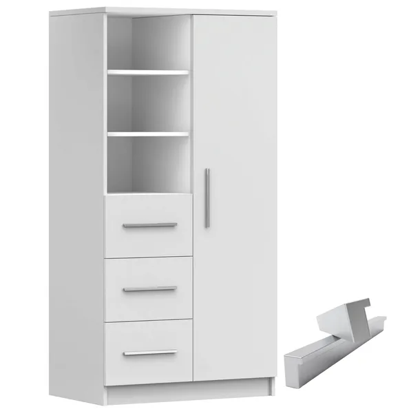 SYSTEM OMEGA 05 REGAŁ 80 BIAŁY/BIAŁY meble młodzieżowe PRODUCENT PL+