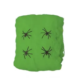 sztuczna-pajeczyna-zielona-pajaki-na-halloween