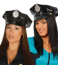 czapka-policjanta-damska-winylowa-czarna-z-odznaka