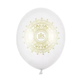 balony-lateksowe-biale-ze-zlota-hostia-6-szt