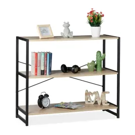 polka-metal-relaxdays-95-x-35-cm-odcienie-brazu-3-poziomy