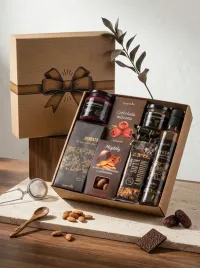 zestaw-prezentowy-kosz-slodycze-herbata-migdaly-syrop-miod-konfitura-box