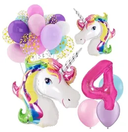 balony-zestaw-urodziny-4-latka-jednorozec-unicorn