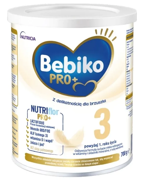 Bebiko PRO+ 3 Mleko Modyfikowane 700g dla Dzieci 12m+ Nutricia