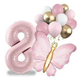balony-na-urodziny-zestaw-dekoracji-balon-cyfra-8-lat-motylek