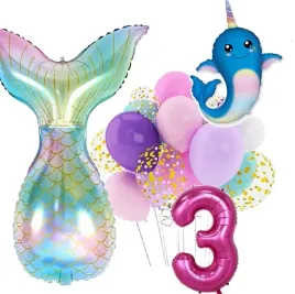 balony-zestaw-na-urodziny-3-latka-syrenka