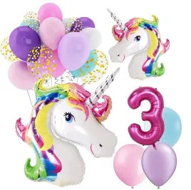 balony-zestaw-urodziny-3-latka-jednorozec-unicorn