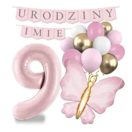 zestaw-balony-cyfra-9-lat-urodziny-rose-gold