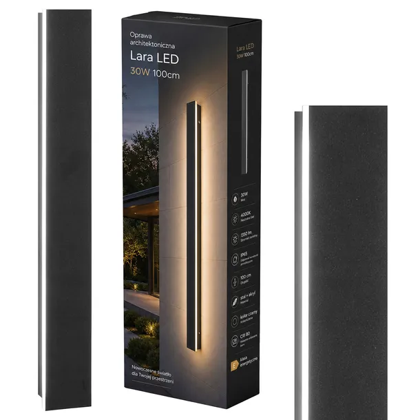 Lampa LED 100cm kinkiet ogrodowy ścienny elewacyjna zewnętrzna akryl