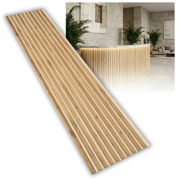 Lamele Ścienne na Beżowym Filcu 275x46cm Panel Akustyczny Mnóstwo Kolorów