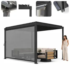 pergola-tarasowa-zestaw-z-roleta-4-m-mirador-solid-80-3x4-m-szara-stalowa