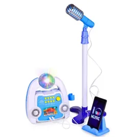 mikrofon-dla-dzieci-zestaw-karaoke-mp3-statyw-wzmacniacz-efekty-swiatla-led