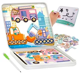 montessori-ukladanka-magnetyczna-tablica-do-rysowania-2w1-puzzle-auta